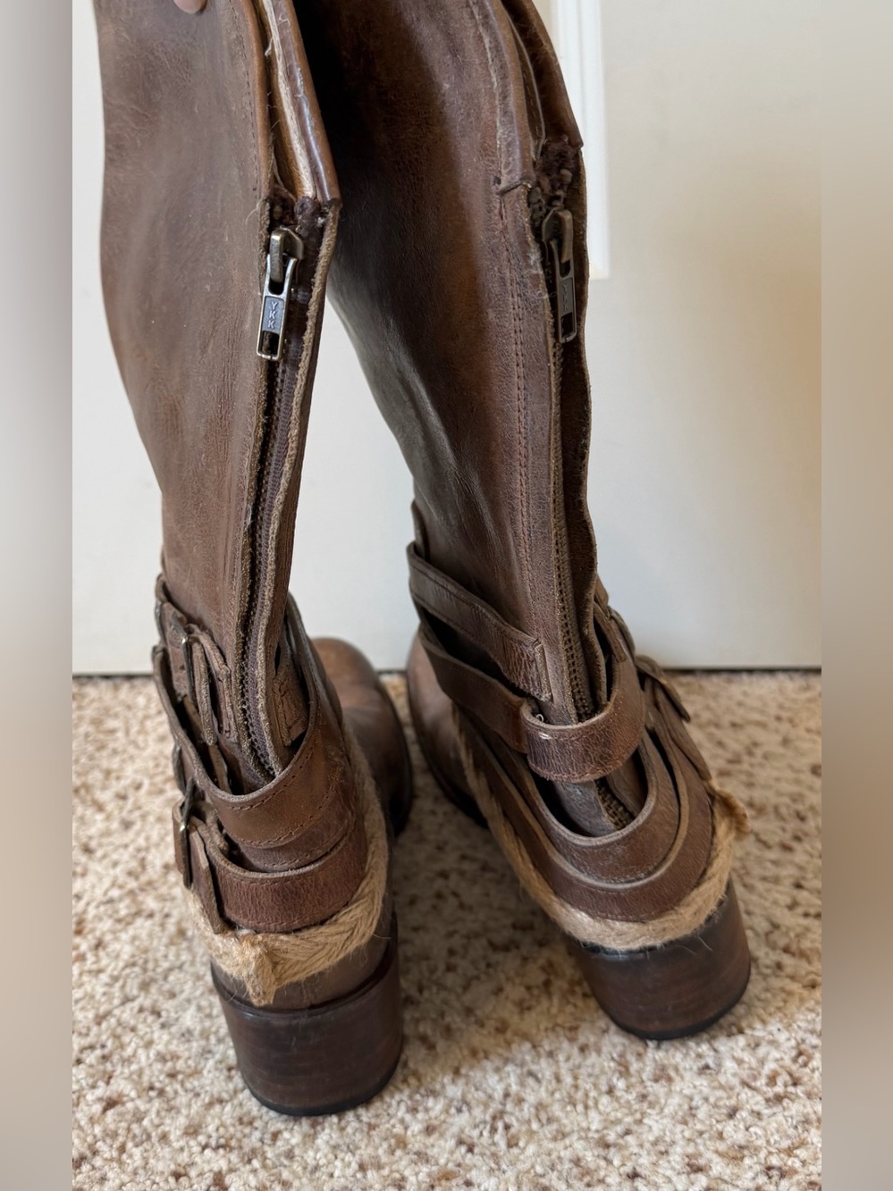 Freebird Drove Handmade Leather Boots in Distressed Brown, Size 9 - Picture 7 of 11
